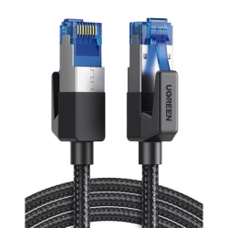UGREEN 80429 Cable Ethernet Cat8 CLASS F/FTP Redondo con Malla de Nylon 1 Metro (3.28 Pies)