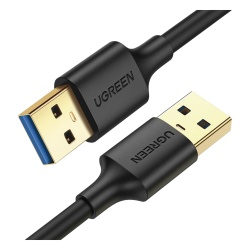 UGREEN 90576 Cable USB-A 3.0 a USB-A 3.0 / 3 Metros / Macho a Macho / Conector Niquelado / Nucleo de Cobre Estanado / Blindaje Multiple / Velocidad 5Gbps / No Requiere Controlador / Compatible con USB