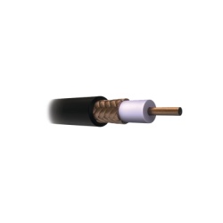 VIAKON JV44 Cable Coaxial RG11/U 305 Metros (1000 Pies) Bobina de 305 Metros (1000 Pies) Color Negro AWG 14 Aislamiento Espumado Blindaje de Aluminio al 60% Aplicacion Intemperie para Video Vigilancia