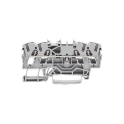 WAGO 2002-1401 Borna de Paso / 4 Conductores / 2.5 mmÂ² / Push-in CAGE CLAMPÂ® / Aplicaciones Ex e II / Marcaje Lateral y Central / Carril DIN 35 x 15 y 35 x 7.5 / Gris