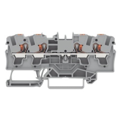 WAGO 2204-1401: borna de paso de 4 conductores, 4 mm², 32 A, 800 V, Push-in CAGE CLAMP®