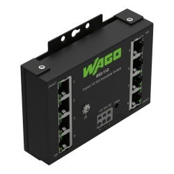 WAGO 852-112: switch industrial ECO no administrable de 8 puertos 10/100 Mbit/s, riel DIN