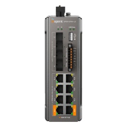 WI-TEK SP5012FML2(V2) Switch de Red SP5012FM-L2 (V2) / 8 Puertos 10/100/1000Mbps PoE / 4 Puertos SFP 1000M/2.5G/10Gbps / Capacidad de Conmutacion 96Gbps / Alimentacion Dual DC / Instalacion DIN-rail P