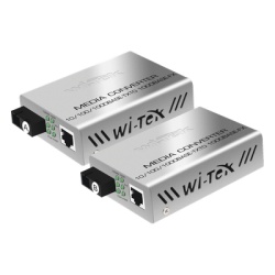 WI-TEK WIMC101G Convertidor de medios / Hasta 20 Km / 1 puerto SC/UPC 1000Mbps / 1 puerto RJ45 1000Mbps / WL: Tx 1310nm - Rx 1550nm / incluye 2 piezas A y B