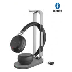 YEALINK BH76-PLUS-WITH-CHARGING-STAND-UC-BLACK-USB-C/A Diadema Inalambrica BH76 Plus With Charging Stand UC Black USB C/A de Yealink con ANC Hibrida y Estacion de Carga Premium