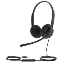 YEALINK UH34-LITE-DUAL-UC Diadema Alambrica Yealink UH34 Lite Dual USB-C/A con Almohadillas de Esponja y Compatibilidad UC Multiplataforma