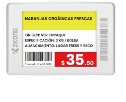 ZKONG ZKC18B Etiqueta Electronica de Estanteria ESL 1.8 Pulgadas / Pantalla EPD a Color 224x168 pixeles / 4 Colores (Negro Blanco Rojo Amarillo) / Bateria 5 Anos / Bluetooth LE 5.1 / Gestion en la Nub - Img 2