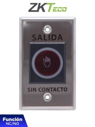 ZKTECO 77004 ZKTECO TLEB102 - Boton de Salida sin Contacto Serie K11 Indicador LED Acero Inoxidable 12 VCC Funcion NC/NO Distancia de Deteccion hasta 10 cm