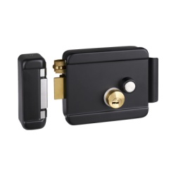 AccessPRO BL-ACCESSRIMBL Cerradura Electrica con Boton de Salida / Incluye Llave / Exterior / Izquierda / Color Negro