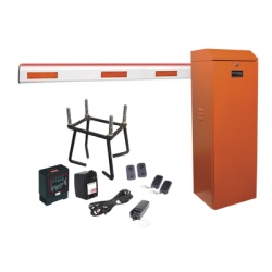 AccessPRO KIT-XBF-LED-LN Kit COMPLETO Barrera Izquierda XB NARANJADA / 3M / Iluminacion LED Rojo-Verde / Incluye Sensor de masa Transformador Lazo Ancla Fotoceldas y 2 Controles Inalambricos