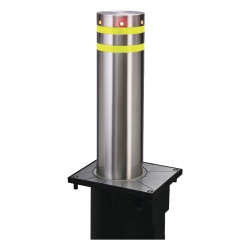 AccessPRO XB-220 Bolardo neumatico de acero inoxidable / 220 mm de diametro / 750 mm de altura / acabado elegante con iluminacion led color rojo