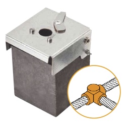 APLICACIONES TECNOLOGICAS AT-W20/W20/TH Molde de Grafito Horizontal Union en T / Cable 2/0 AWG (70 mm²) / 70 Soldaduras / Acero Electrogalvanizado / Normativa UNE 21186