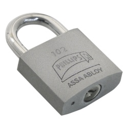 ASSA ABLOY MX3399 Candado de Hierro Solido de Alta Resistencia / Gancho Largo / Llave PH-32 para 4 Pernos de Combinacion / Para Condiciones Secas y Protegidas.
