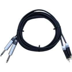 COSMICONN CRC00052RMWH2PM5 Cable de Interconexión de Audio / 2 Conectores 1/4 a 2 RCA Macho / Longitud 5 m (16.4 ft) / Conectores Chapados en Oro