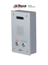 DAHUA DHI-VTA2302A - Intercomunicador de asistencia con cámara HD de 2.7" y 2MP CMOS para baja iluminación. Panel de aluminio anodizado con visión nocturna automática. Incluye botón SOS para llamadas de emergencia.