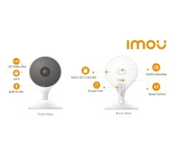 DAHUA DHT0150001 IMOU CUE 2 (IPC-C22EN) - Camara IP WiFi de 2MP con lente de 2.8mm audio bidireccional AI deteccion de humanos sirena microfono IR 10m ranura MicroSD y alarma de ruido.