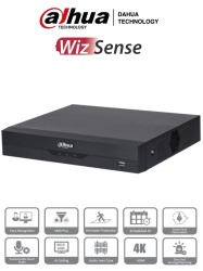 DAHUA DHT0360015 DAHUA XVR5104HS-4KL-I3 - DVR 4k de 4 Canales y 4 IP o hasta 8 IP. Equipado con WizSense codificacion H.265 un canal para reconocimiento facial proteccion perimetral y SDM Plus. Bah