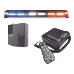 ECCO 16TR47KIT300C Kit de Sirena Bocina y Torreta de 47" Serie 16 con 300 LEDs Dual Color Frente: Rojo/Blanco Azul/Blanco Trasero: Rojo/Ambar Azul/Ambar