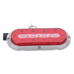 ECCO ED3080AW Plafon Ovalado de 7.5" Para Camiones de Transporte 18 LED Ultra Brillantes Color Rojo/Claro/Ambar