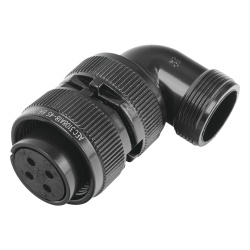 EPCOM INDUSTRIAL E/MS3108A18-4S Conector Plug en Angulo Recto de 4 Contactos Hembra Soldables para Radio de Locomotora.