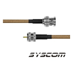EPCOM INDUSTRIAL SBNC142KMIN30 Jumper de 30cm con cable Cable LP142 con conectores BNC MACHO/MINI UHF MACHO.