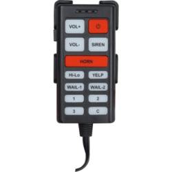EPCOM INDUSTRIAL SIGNALING XDKQ77 Controlador de Sirena Vehicular / 13 Botones / Ajuste de Volumen / Luces Auxiliares / Conexión Cableada / Montaje en Tablero
