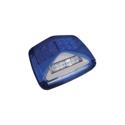 EPCOM INDUSTRIAL SIGNALING XLTE1755B Luz de advertencia de 8 X 6" Color Azul Con Luz de Trabajo Clara Ideal para Ambulancias