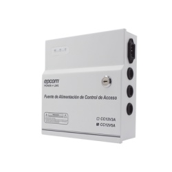 EPCOM POWERLINE AC-PS-T12-05 Fuente de Poder / 1 Salida 11-15 Vcc / 5 A / Temporizador Integrado / Con Capacidad de Bateria de Respaldo / Requiere Bateria / Aplicaciones en sistemas de control de Acce