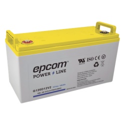 EPCOM POWERLINE G120D12V2 Batería de GEL Ciclo Profundo / 12 V @ 120 Ah / Descarga Máxima 1200 A / Vida Útil 18 Años en Flotación / Certificada UL, CE, IEC, BS, JIS, Eurobat