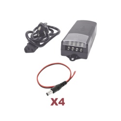 EPCOM POWERLINE K1-PS12DC4C Kit de Fuente de Poder / 12 VCC / 5 A / 4 Salidas DC-Cord / 110-240 VCA / 0.43 x 0.16 x 0.10 pies