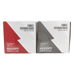 EPCOM POWERLINE KIT2CBLPV10RB/50 Cable Fotovoltaico / 6 mm² (10 AWG) / 1000/2000 V / 120°C / 50 m (164 ft) / Rojo y Negro / XLPE Resistente a UV
