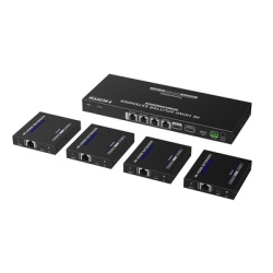 EPCOM TITANIUM TT-824N Kit Divisor y Extensor HDMI | 1x4 | Hasta 70 m |Resolucion 4K @ 60 Hz | Cat 6/6a/7 | IPCOLOR | CERO LATENCIA | Puerto S/PDIF | EDID | RS232 | Salida Loop / PoC