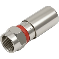EPCOM TITANIUM TT-CON-510-RG6 Conector F Macho de Compresion Metalico para cable RG-6 Cuerpo de Bronce Niquelado. - Img 1