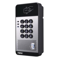 FANVIL I20S Audio Portero IP con 2 lineas SIP relevador integrado teclado numerico y lectora de tarjetas RFID para control de acceso PoE