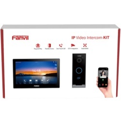 FANVIL VIK-01 Kit Videoportero IP / Estacion Interior i504W + Frente de Calle i60 / Pantalla Tactil 7" HD / Videollamadas H.264/H.265 / Wi-Fi Dual Band / PoE / App Fanvil Link / ONVIF / 10 000 Tarjeta
