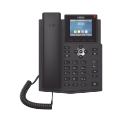 FANVIL X3SG Telefono IP empresarial para 4 lineas SIP con pantalla LCD de 2.8 pulgadas a color puertos Gigabit IPv6 Opus y conferencia de 3 vias PoE