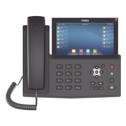 FANVIL X7-F Telefono IP empresarial para 20 lineas SIP pantalla tactil Bluetooth integrado para diadema PoE y hasta 127 botones DSS con doble puerto Gigabit soporta recepcion de video