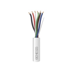 GENESIS 3116-1012 Carrete de 305 Metros (1000 Pies) / Cable de Cobre / 6 x 18 AWG / Plenum / Para Interior / Color Blanco / Para Aplicaciones de Alarmas de Intrusion/Control de Acceso/ Automatizacion