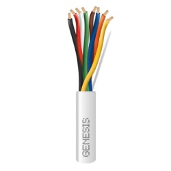 GENESIS 3117-1012 Carrete de 305 Metros (1000 Pies) / Cable de Cobre / 8 x 18 AWG / Plenum / Para Interior / Color Blanco / Para Aplicaciones de Alarmas de Intrusion/Control de Acceso/ Automatizacion