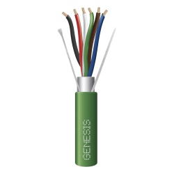 GENESIS 3206-2105/1000 Bobina de 305 Metros (1000 Pies) de Cable 6 x 22 AWG / Blindado / Plenum de Color Verde / Para Aplicaciones de Audio Seguridad y Control