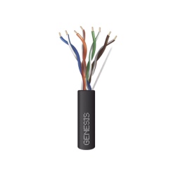 GENESIS 6361-2108/1000 Bobina de Cable de 305 Metros (1000 Pies) / UTP Cat6 PLENUM / Color Negro / UL CMP SPNLS / Probado a 350 MHz / Aplicaciones de CCTV / Redes de Datos / IP Megapixel / Control RS4
