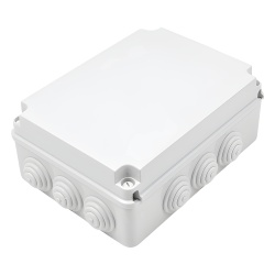 GEWISS GW-44-009 Caja Estanca de PVC Para Derivacion y Conexion 12 Entradas Tapa Atornillada 300x220x120 mm (Area interna) Uso Exterior IP55 Material que no Propaga el Fuego y Libre de Halogenos