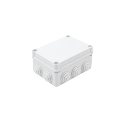 GEWISS GW-44-026 Caja Estanca de PVC Para Derivacion y Conexion 10 Entradas Tapa con Tornillo de 1/4" de Vuelta 150x110x70 mm (Area interna) Uso Exterior IP55 Material que no Propaga el Fuego y Libre