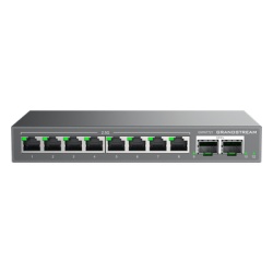 GRANDSTREAM GWN7721 Switch L2 Lite Administrable de 10 Puertos / 8 Puertos Ethernet 2.5 Gigabits / 2 Puertos SFP+ 10 Gigabits / VLAN / QoS / Montaje en Escritorio o Pared / Compatible con GDMS