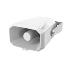 HANWHA VISION SPA-H100W Altavoz IP Tipo Corneta / 10W / PoE+ / E/S de Alarma / Para integracion con sistema Hanwha / IP66 / SIP IPv4 HTTP DNS NTP TCP UDP ARP.