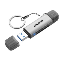 HIKSEMI by HIKVISION HS-HUB-CR01 Lector de Tarjetas 2 en 1 / Conector Dual USB-A y USB-C / Soporta SD y Micro SD