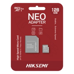 HIKSEMI by HIKVISION HS-TF-C1/128G/NEO/A Memoria microSD con Adaptador / 128 GB / Clase 10 / NAND TLC / 92 MB/s Lectura / Multiproposito
