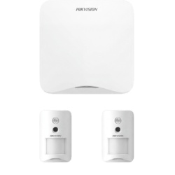 HIKVISION AXHOME-KIT-PIR-CAM Kit de Alarma Inalámbrico / Panel Wi-Fi 1200 m (3937 ft) / 16 Zonas / 2 Cámaras PIR 320 x 240 / Detección 10 m (32.8 ft) 90° / Inmunidad Mascotas 24 kg / Batería 2 Años