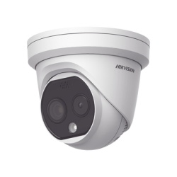 HIKVISION DS-2TD1217-2/QA Turret IP Dual / Termica 1.8 mm (160 x 120) / Optico 2 mm (4 Megapixel) / Deteccion de Personas 53 mts / 15 mts IR / Exterior IP67 / PoE / Termometrica / Deteccion de Tempera
