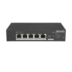 HIKVISION DS-3T1306P-SI/HS Switch PoE+ Industrial de Escritorio / Administrable / 4 Puertos 10/100 Mbps PoE+ / 1 Puerto 1000 Mbps Uplink / 1 Puertos SFP / Configuracion Nube Hik-PartnerPro / Modo Exte